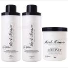 Kit Shampoo, Condicionador e Mascara Shock Stream Reparação Total 7X1 Aramath 1L Profissional