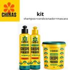 Kit shampoo+ condicionador + máscara crespo poderoso chikas 300ml