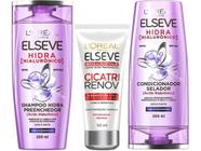 Kit Shampoo e Condicionador Hidra Hialurônico 200ml + Leave In Cicatri Renov 50ml Elseve Loreal Paris Plástica Capilar