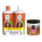 Kit Shampoo e Condicionador Litrão Sos Cachos + Gelatinha Linhaça todecacho Salon Line