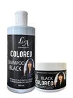 Kit Shampoo e Máscara Tonalizante Preto Intenso - S/ Amônia - Resultado 100% Natural La Cosméticos