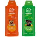 Kit Shampoo Filhote + Shampoo Natural Pet Clean Cachorro