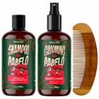 Kit Shampoo Grooming Cabelo Guaraná Pente Curvo Don Alcides