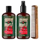 Kit Shampoo Grooming Cabelo Guaraná Pente Duplo Don Alcides