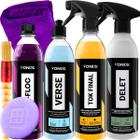 Kit Shampoo Neutro V-floc Revitalizador Verse Limpador De Borrachas Delet Cera Liquida Spray Tok Final Vonixx