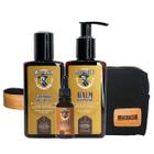 Kit Shampoo para Barba + Balm para Barba + Óleo para Barba Frasco - Muchacho Bay Rum + Necessaire Muchacho Cancun