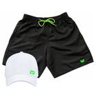 Kit Short De Tactel Liso Masculino + Boné