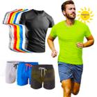 Kit Shorts Bermuda + Camiseta Corrida Academia Fitness PROTEÇÃO UV SOLAR 508