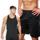 Kit Shorts Bermuda + Camiseta Fitness Regata MASCULINA POLIAMIDA 279