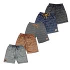 Kit Shorts de Menino 5 Bermuda Moletom Moletinho Infantil Juvenil Masculinos 4 A 16 Anos
