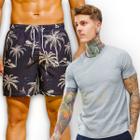 Kit Shorts Tactel + Camiseta Algodão Bermuda Masculina COQUEIRO 1 392