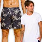 Kit Shorts Tactel + Camiseta Algodão Masculina Bermuda COQUEIRO 1 393