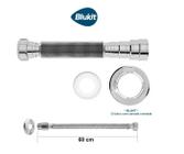 Kit Sifão Universal Com Canopla Cromado com Engate Malha Inox 60cm Cromado