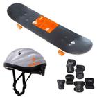 Kit Skate Adulto Profissional C/Rolamento + Capacete + Kit de Proteção Vollo