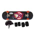 KIT Skate Infantil Joelheira Cotoveleira Capacete Menino Mor