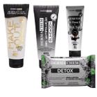 Kit Skincare Detox - Lenço Demaquilante Detox+Máscara Argila Negra+Gel Esfoliante+Gel Antipoluição