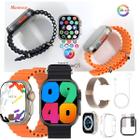 Kit Smartwatch W69 Ultra Plus Relogio Inteligente Android iOS Bluetooth Gps Tela Amoled 49mm C/Nf