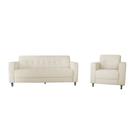 Kit Sofa 3 Lugares + Poltrona Elegance material sintético Bege - Lares Decor