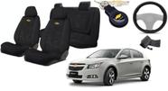 Kit Sofisticado Capas Tecido Cruze 2013+2020 + Capa Volante + Chaveiro GM