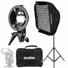Kit Soft Box 80x80 Godox Com Grid E Tripé Para Flash Speedlite