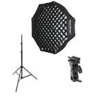 Kit Softbox Godox 120Cm Grid Colmeia Octabox Flash Dedicado