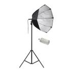 Kit Softbox Octogonal 60cm Lâmpada Corn Light Bolsa Tripé 2m