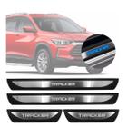 Kit Soleira 4 Portas Aço Inox Led Azul Chevrolet Tracker 2013 2014 2015 2016 2017 2018 2019 2020 2021 2022 2023