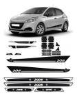 Kit Soleira + Aplique + Maçaneta + Faixa Peugeot 208 - Resitank