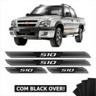 Kit Soleira Diamante Chevrolet S10 Até 2011 Com Black Over - Resitank