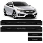 Kit Soleira Honda Civic 2019 2020 2021 Preto Cromado Com Grafia 8 Peças - Ura