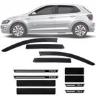 Kit Soleira Resinada Premium e Calha de Chuva Esportiva Volkswagen Polo 2018 19