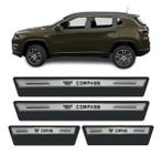 Kit Soleira Resinada Proteção Porta Jeep Compass - Prata - Rvt