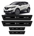 Kit Soleira Resinada Proteção Porta Renault Captur - Preto - Rvt