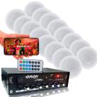 Kit Som Ambiente 4 Canal 500 Watts + 16 Caixas Br Gesso Red
