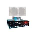 Kit Som Ambiente 4 Canal 500 Watts + 2 Arandelas Br Quadrada