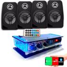 Kit Som Ambiente Amplificador Bluetooth + 4 Caixas Acústicas - ORION