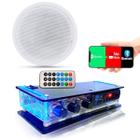 Kit Som Ambiente Amplificador Bluetooth + Caixa Embutir Teto