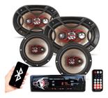 Kit Som Automotivo Bluetooth Auto Falante Bravox 6 + 6X9