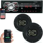 Kit Som Automotivo Carro Rádio Mp3 Bluetooth Usb 1din sd + Auto Falante 6 Polegadas b3x60G BRAVOX