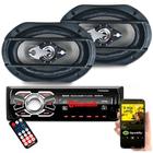 Kit Som Carro Radio Mp3 Bluetooth + Auto Falante 6x9 200w