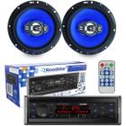 Kit Som Carro Radio Mp3 Bluetooth Usb + 2 Alto Falante 6 Pol