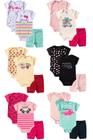 Kit Sortido 9 Peças de Roupas Menina Bebê Conjunto Body 6 bodies + 3 Shorts -