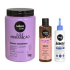 Kit SOS Hidratação, SOS Bomba e TodeCacho com 3 Produtos, Salon Line, 100ml e 1kg