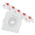 Kit Spot Led Quadrado Branco Direcionável 3W 5 Unidades