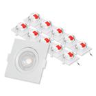 Kit Spot LED Quadrado Branco Direcionável 5W 10 Unidades