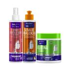 Kit Spray Revitalizador de Cachos + Seiva + Gelatina  Beleza Natural