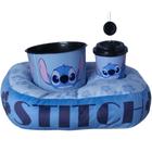 Kit Stitch Almofada Suede + Balde Pipoca + Copo Oficial Disney - Zona Criativa