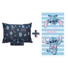 Kit Stitch Jogo Cama Solteiro + Toalha Banho Grande Disney