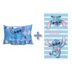 Kit Stitch Jogo Lençol 2 Pçs + Toalha Banho Original Disney