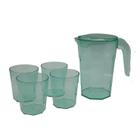 Kit Suco 1 Jarra De 1,5 Litros 4 Copos 400 Ml Verde Cristal - Dehaus